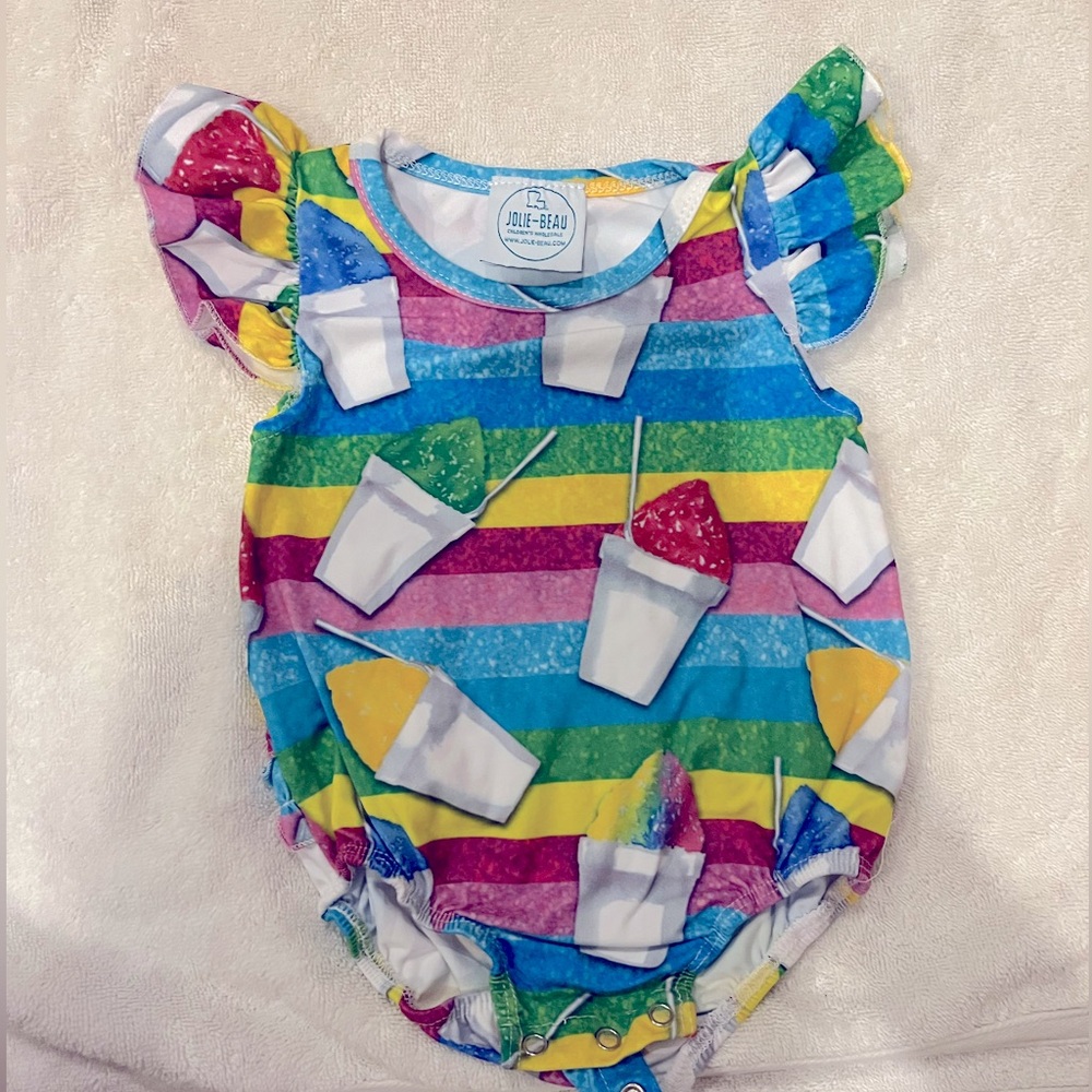 Jolie Beau- Snowball Baby Bubble with Ruffle Bootie
